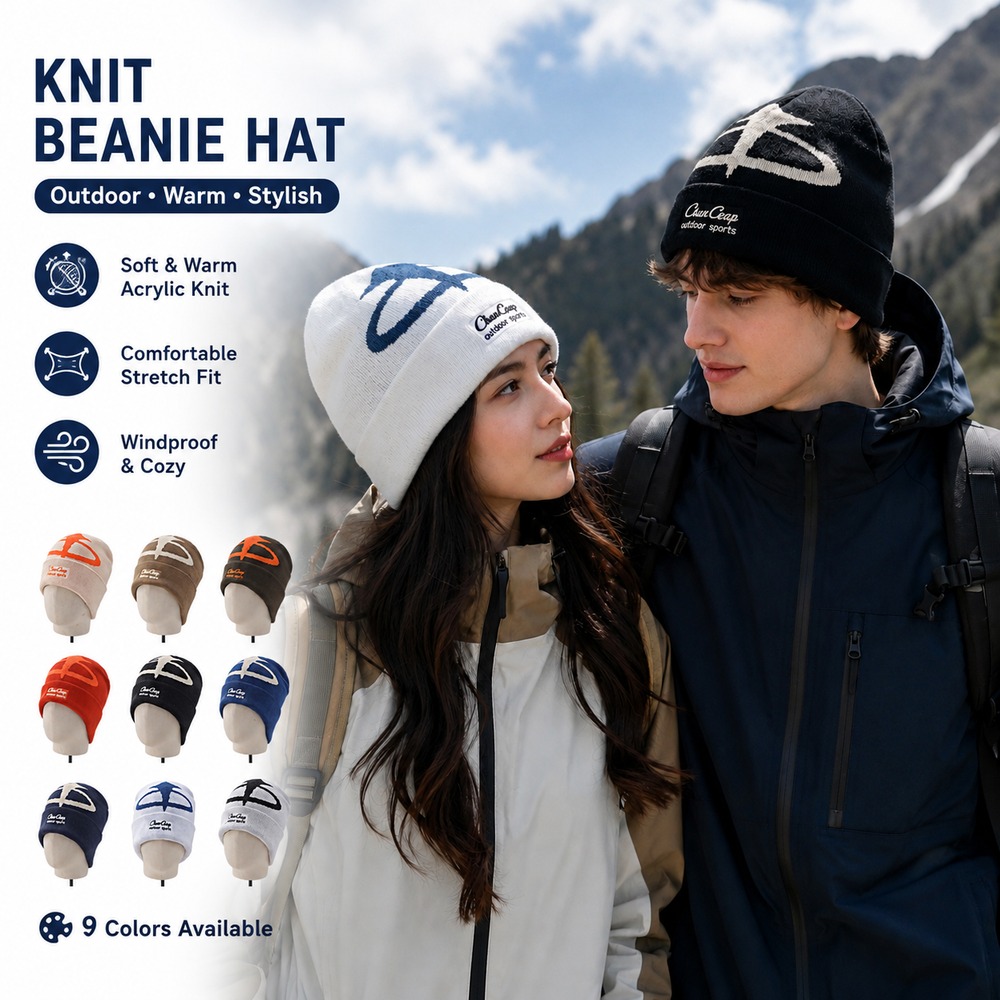 Beanie Cuffed Knit - 남녀공용 겨울 니트 비니 모자 따뜻하고