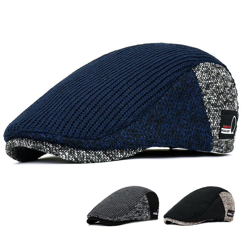 Snapback Hat Flat - 남성용 뉴스보이 모자, 두꺼운 가을 겨울