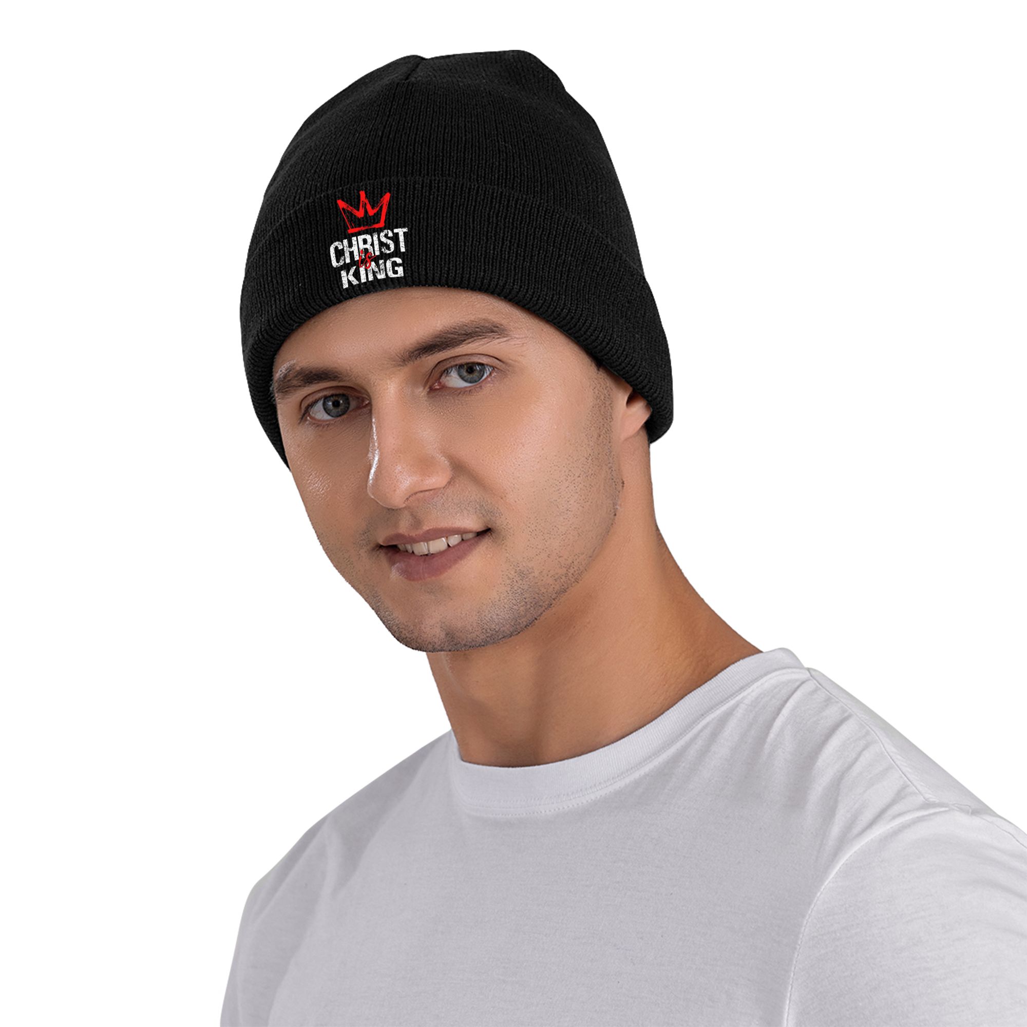 남녀 공용 골지 니트 커프 비니 예수는 왕이다 기독교  - Beanie Cuffed Knit 리뷰 및 가격