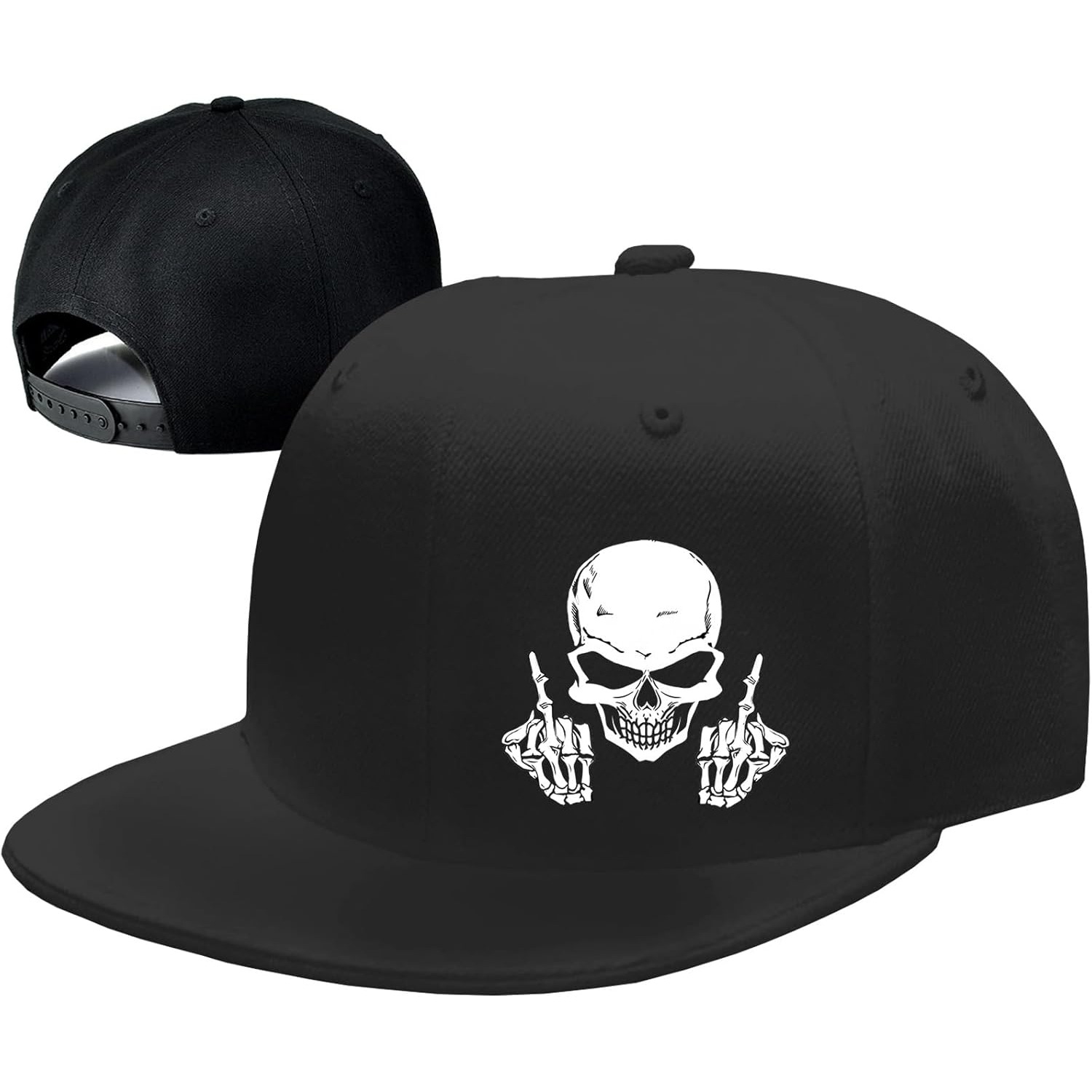 남성용 해골 중지 손가락 스냅백 모자, 남성용 플랫 빌 - Snapback Hat Flat 리뷰 및 가격